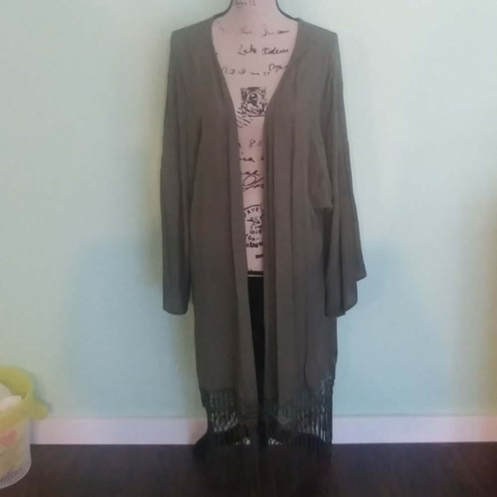 FRINGED CARDIGAN LG